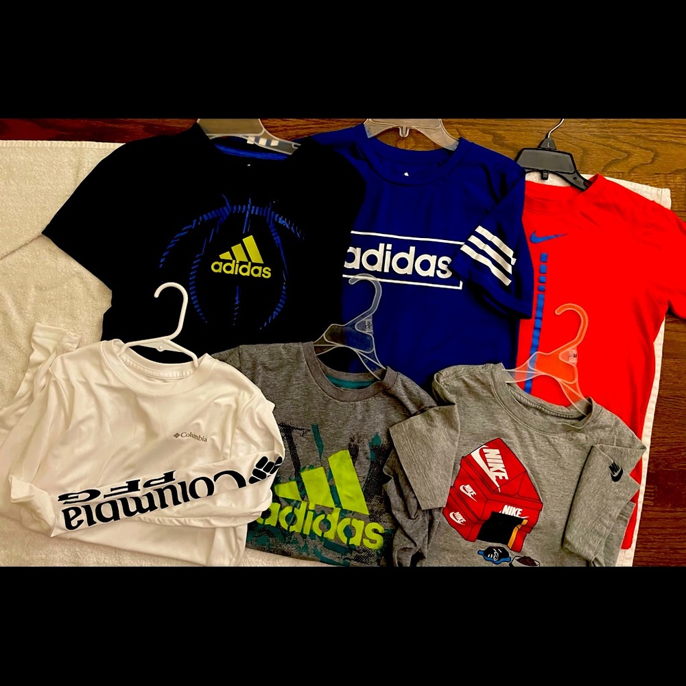 Boy Shirts Bundle- Nike,Adidas,Columbia.All sz BoyM (10/12) Columbia never worn!